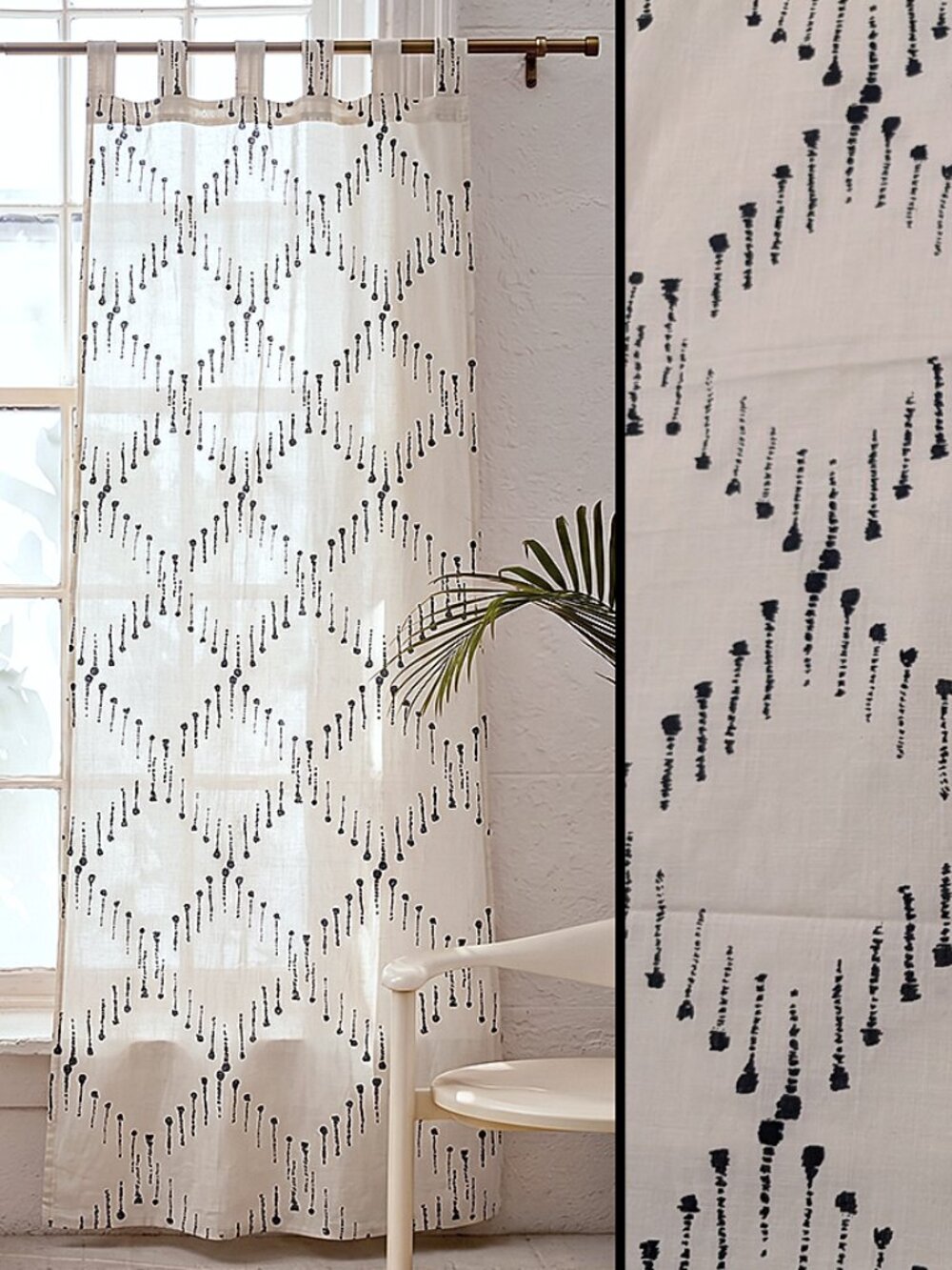 Urban Outfitters Boho Shibori Dash Curtain Panel - New